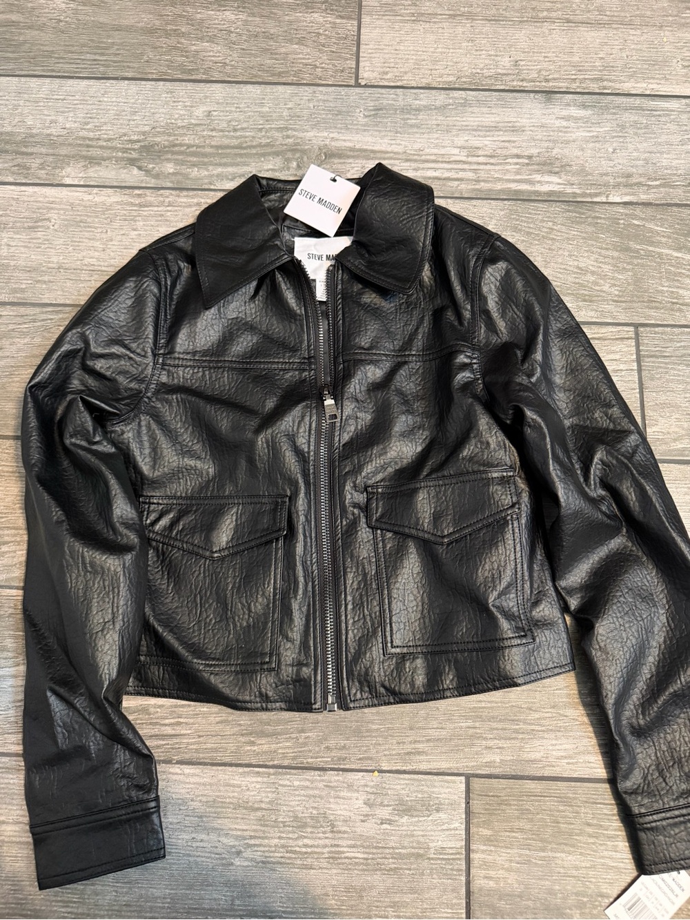 NWT Steve Madden Faux Leather Cropped Jacket